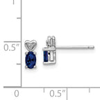 Sterling Silver Sapphire & Diamond Earrings with Rhodium Polish  Elegant Birthstone Design