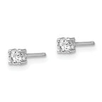 Sophia Jewelers Sterling Silver 3mm White Topaz Stud Earrings, Rhodium-Plated Polished Finish