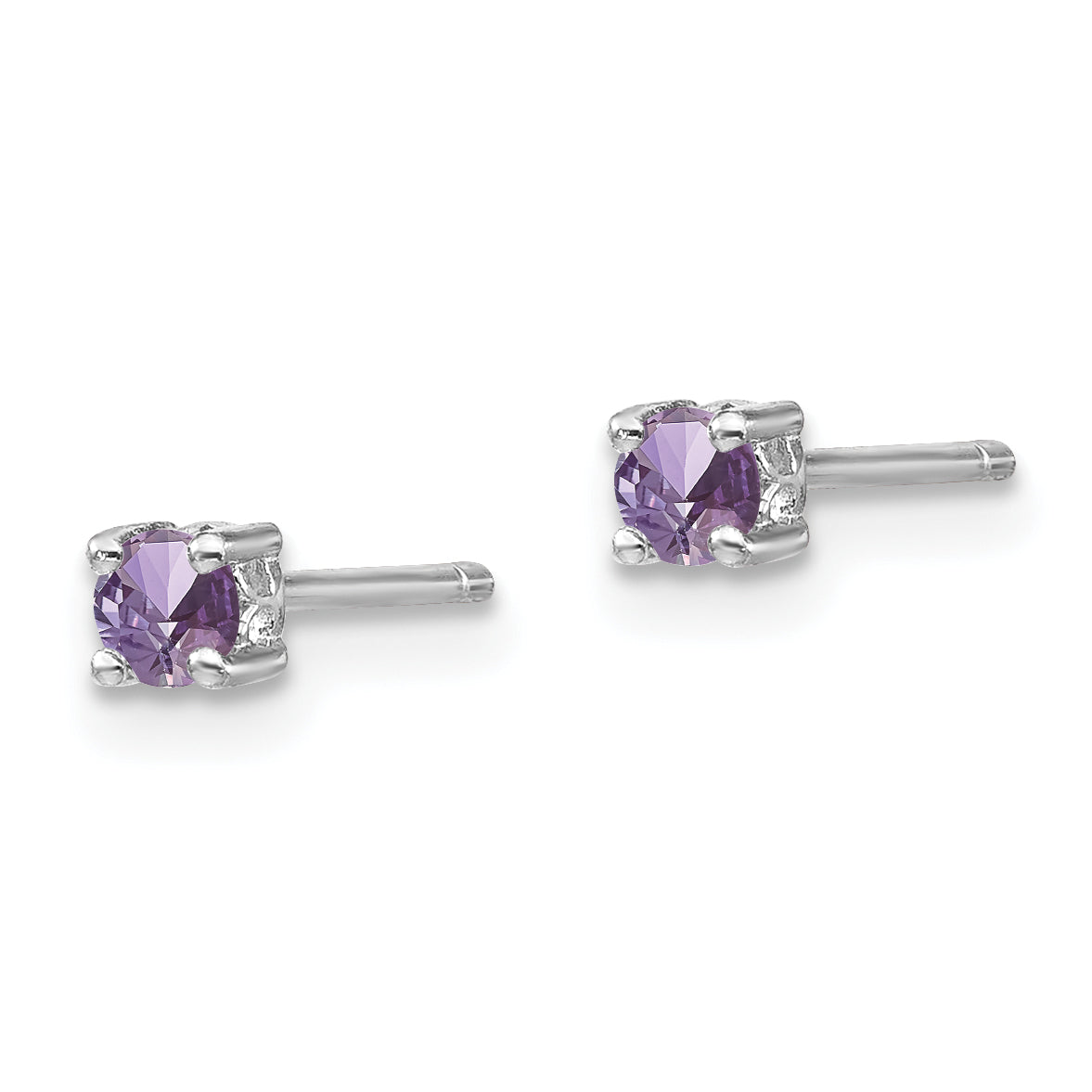 Sophia Jewelers 925 Sterling Silver Rhodolite Garnet Stud Earrings Polished Finish Secondary image