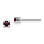 Sterling Silver Rhod-pltd 3mm Round Rhodolite Garnet Post Earrings