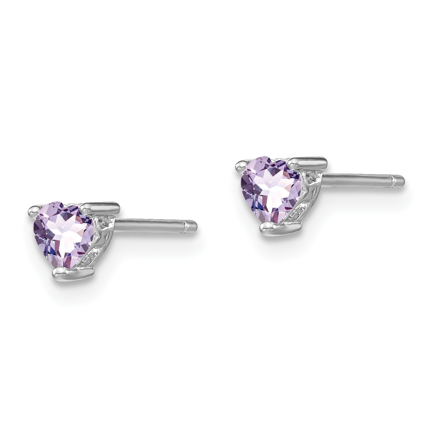 Sophia Jewelers Sterling Silver 4mm Heart Rhodolite Garnet Stud Earrings Polished Finish Secondary image