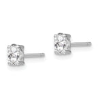 Sophia Jewelers Sterling Silver Oval White Topaz Stud Earrings  Polished, April Birthstone