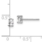 Sophia Jewelers Sterling Silver Oval White Topaz Stud Earrings  Polished, April Birthstone