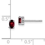 Sterling Silver Garnet Stud Earrings with Polished Rhodium Finish  Sophia Jewelers