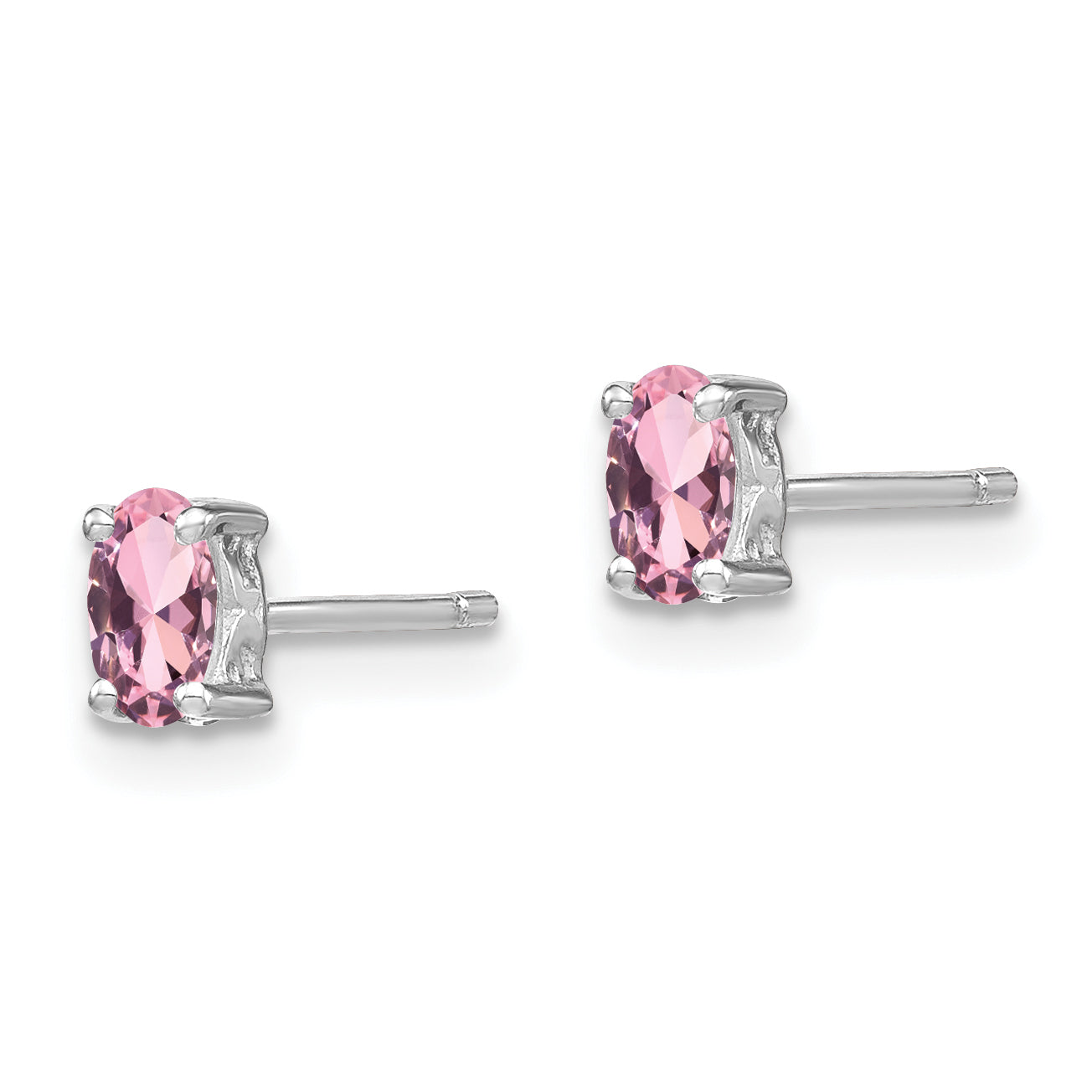 Sophia Jewelers 925 Sterling Silver Pink Sapphire Stud Earrings for Women Secondary image