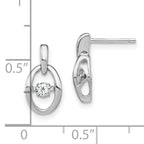Sterling Silver Rhodium CZ Birthstone Earrings with Polished Finish