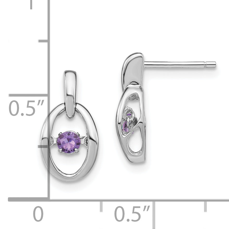 Sophia Jewelers Sterling Silver Alexandrite Drop Earrings with Rhodium Finish