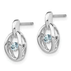 Sophia Jewelers 925 Sterling Silver Aquamarine Drop Earrings with Polished Rhodium Finish