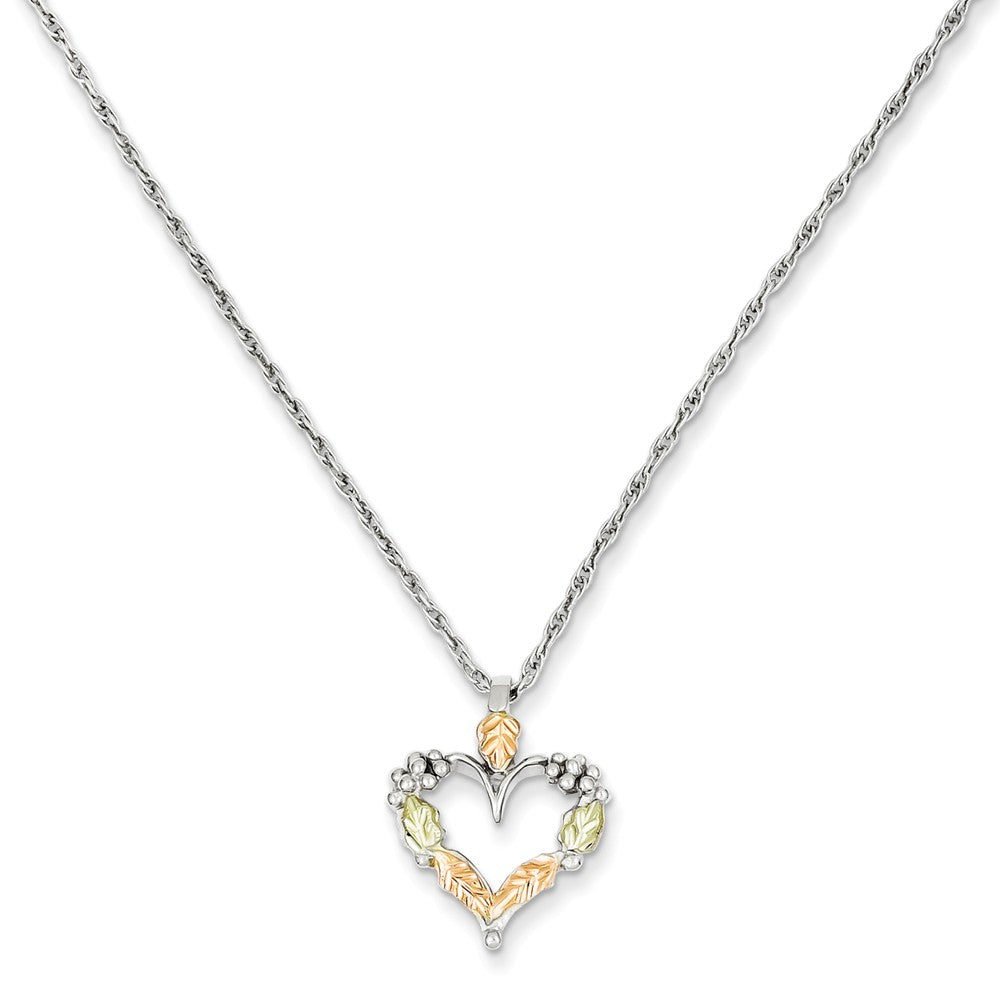 Sterling Silver & 12K Heart Necklace