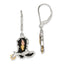 Landstrom's Mt. Rushmore Black Hills Sterling Silver 12K Gold Accents Antiqued Cowboy Boot with 10K Spur Dangle Leverback Earrings
