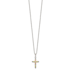Sophia Jewelers Sterling Silver & 12K Gold Cross Necklace Elegant Gift-Ready Design