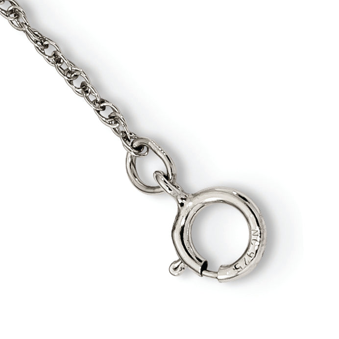 Sterling Silver 12K Gold Heart Horse Necklace with Rhodium Plating