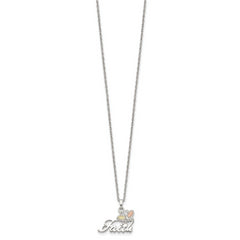 Sterling Silver 12K Gold Faith Butterfly Necklace 18 Elegant Design