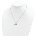Sterling Silver 12K Gold Accented Butterfly Necklace 18 Elegant Design
