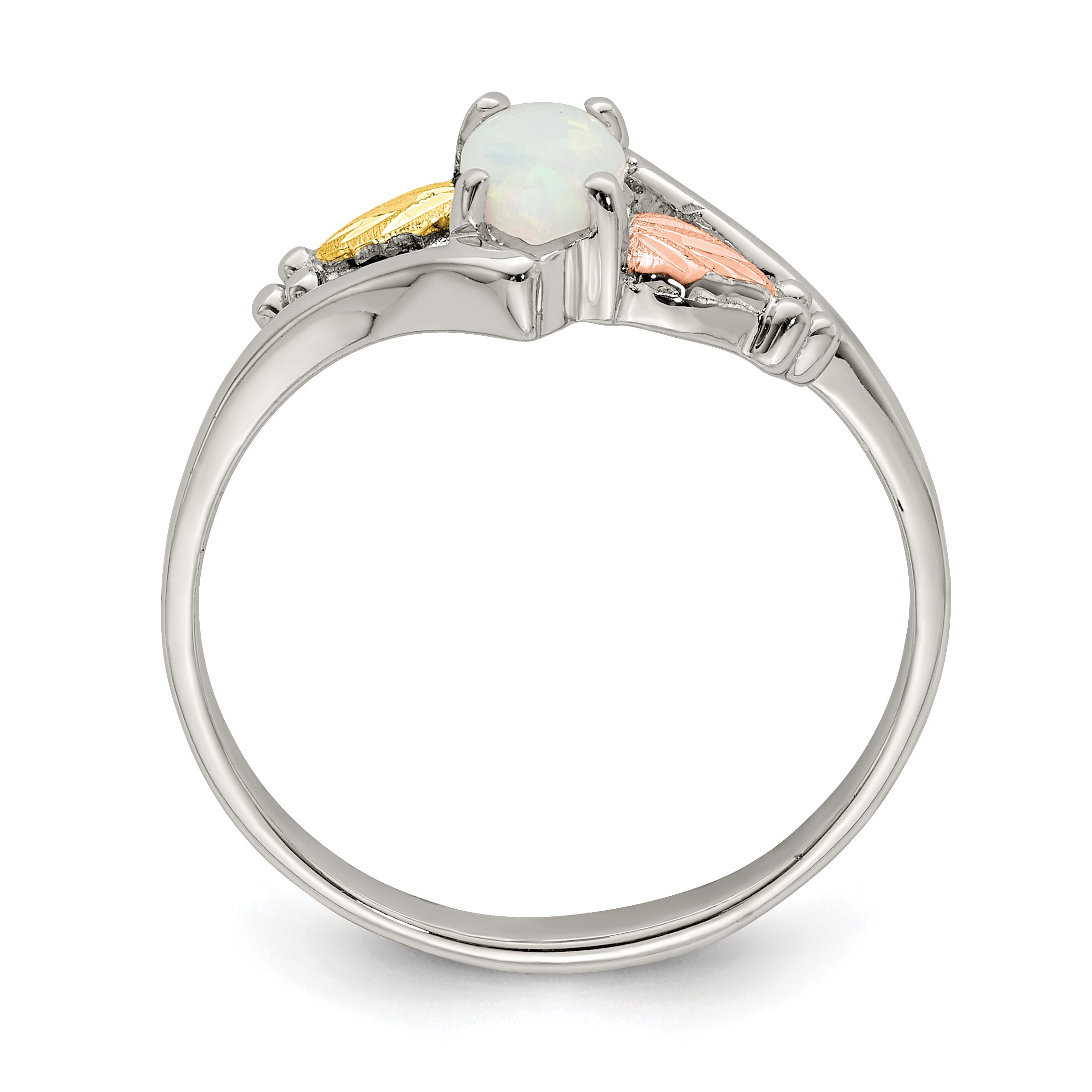 Landstrom's Mt. Rushmore Black Hills Sterling Silver 12K Gold Accents Lab Created Opal Ring