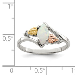 Landstrom's Mt. Rushmore Black Hills Sterling Silver 12K Gold Accents Lab Created Opal Ring