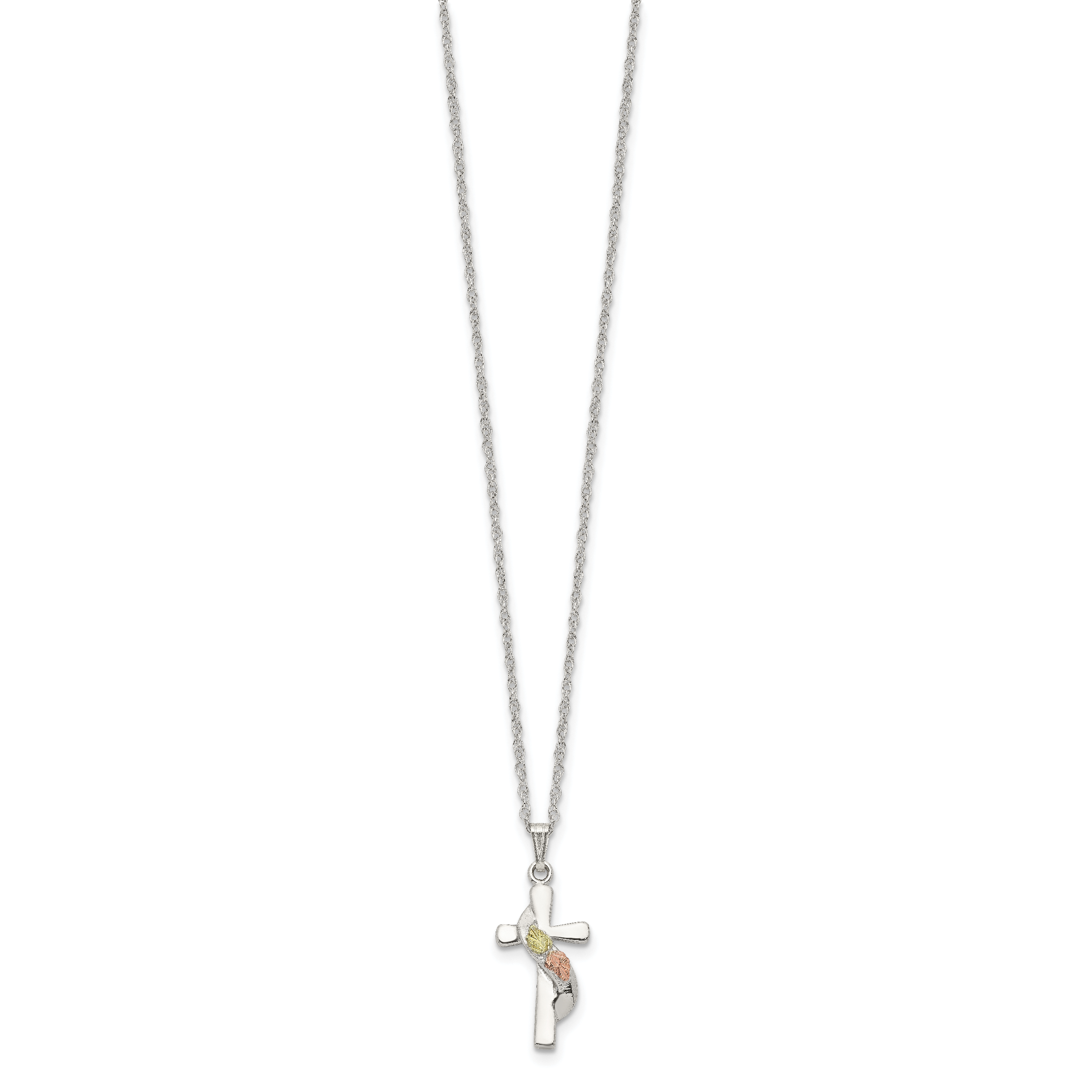 Landstrom's Sterling Silver Necklace with 12K Gold Accents and Rhodium Finish Secondary image