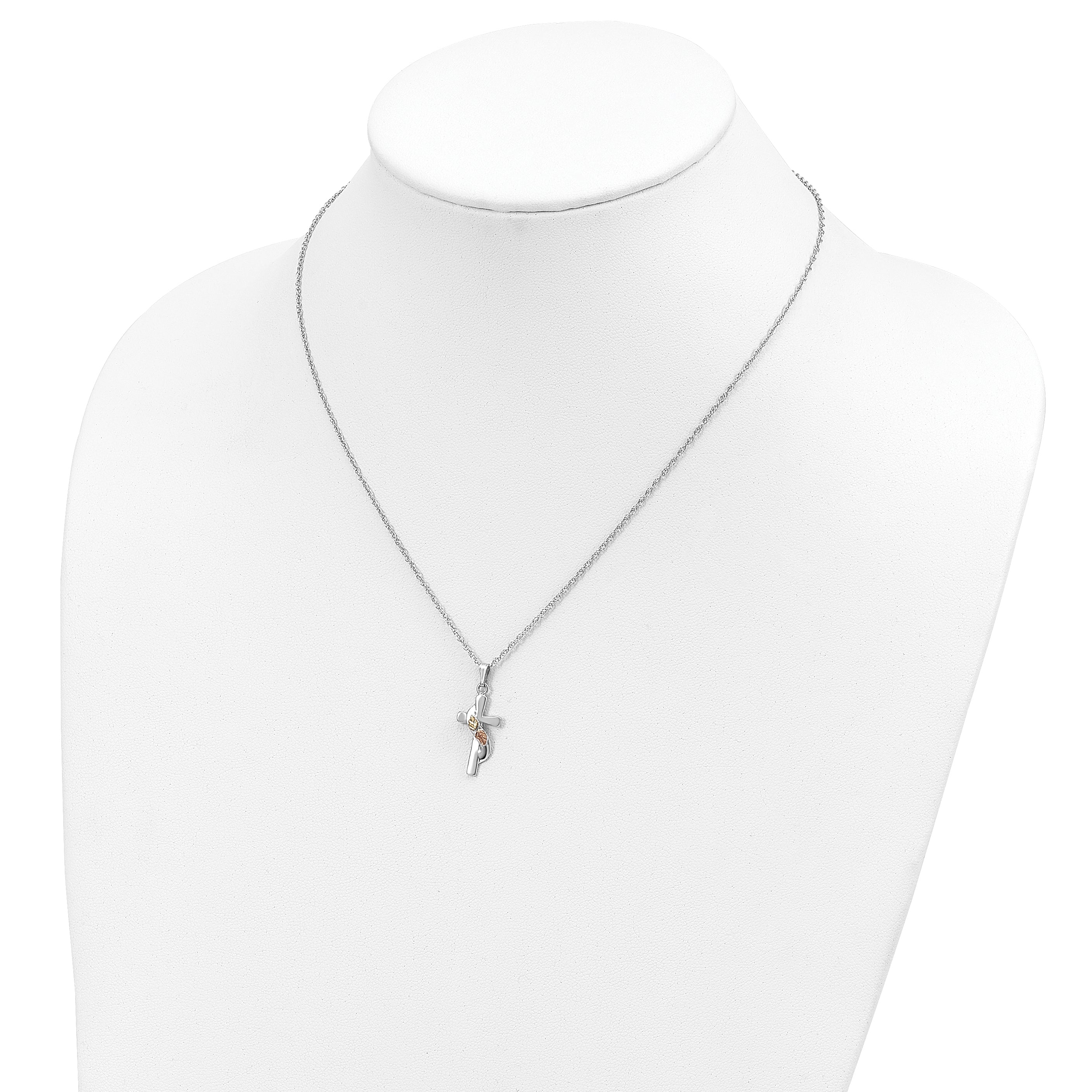 Landstrom's Sterling Silver Necklace with 12K Gold Accents and Rhodium Finish