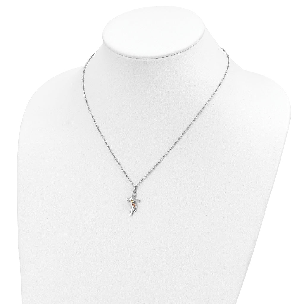 Landstrom's Sterling Silver Necklace with 12K Gold Accents and Rhodium Finish