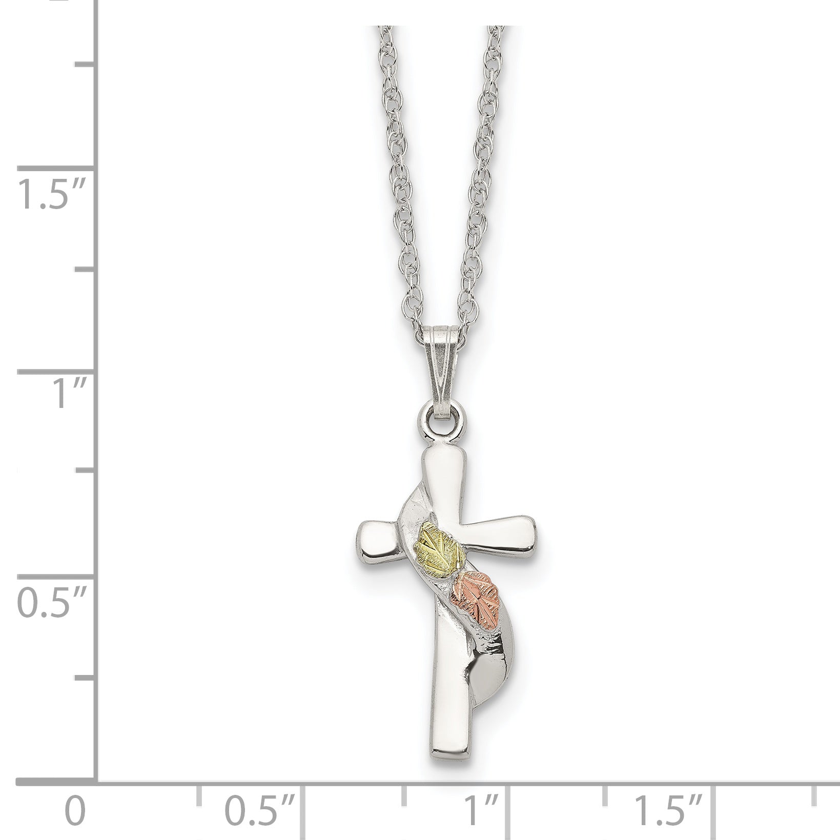 Landstrom's Sterling Silver Necklace with 12K Gold Accents and Rhodium Finish