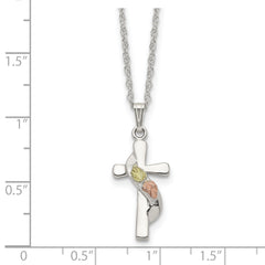 Landstrom's Sterling Silver Necklace with 12K Gold Accents and Rhodium Finish