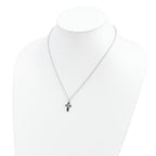 Sterling Silver 12K Gold Cross Necklace with Antique Finish