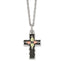 Landstrom's Mt. Rushmore Black Hills Sterling Silver 12K Gold Accents Antiqued Cross 18 inch Spring Ring Clasp Necklace