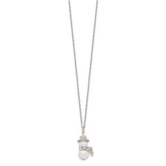 Landstrom's Mt. Rushmore Black Hills Sterling Silver 12K Gold Accents Imitation Pearl Snowman 18 inch Spring Ring Clasp Necklace