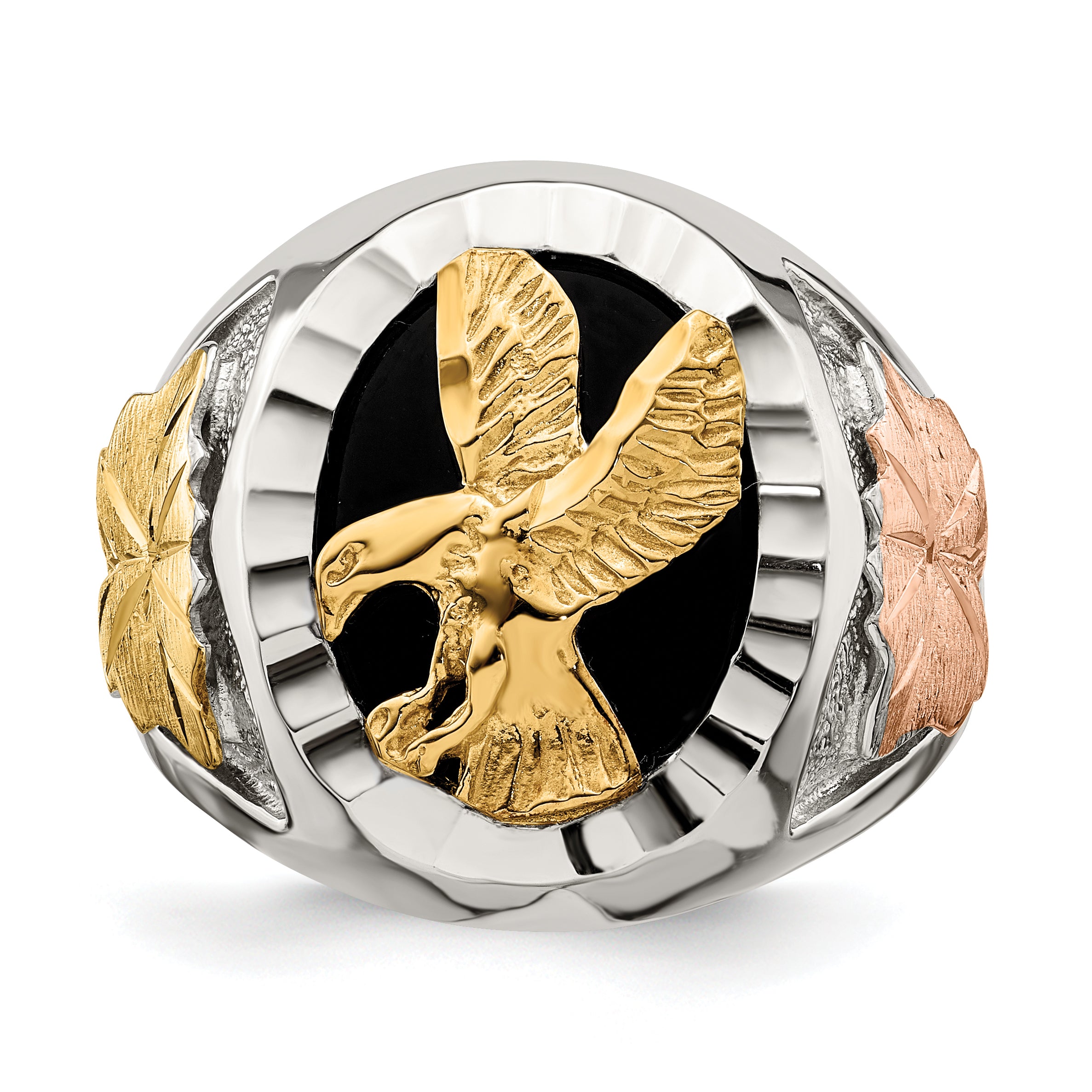 Landstrom's Mt. Rushmore Black Hills Sterling Silver 12K Gold Accents Antiqued Eagle Ring