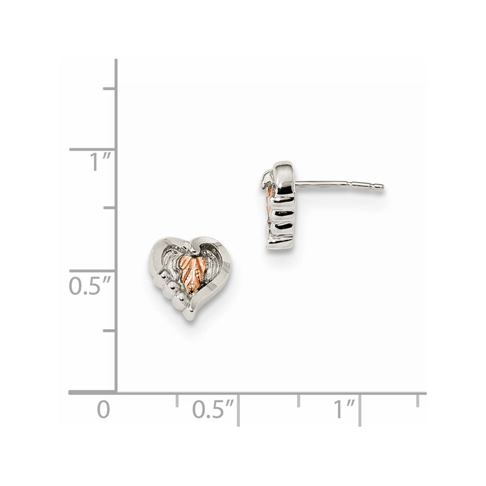 Sterling Silver & 12k Accents Heart Post Earrings