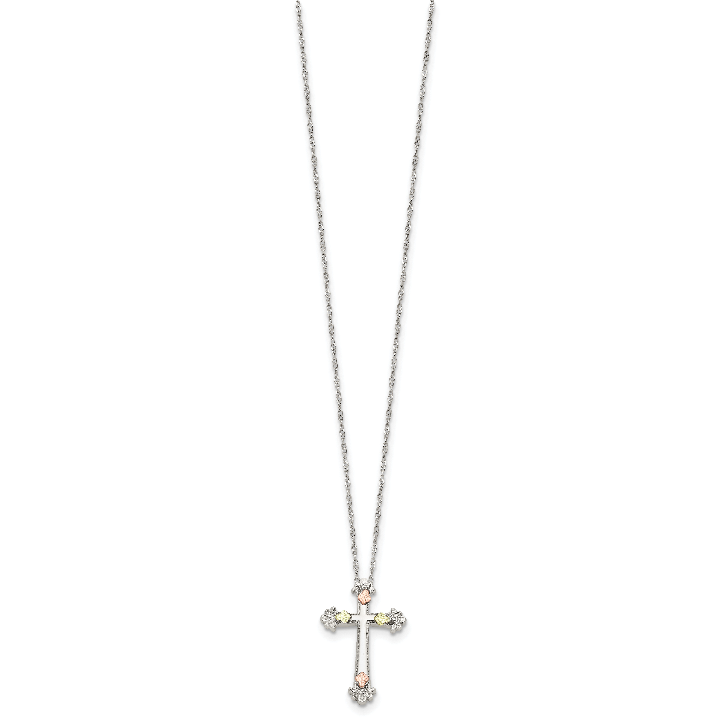 Landstrom's Sterling Silver Necklace with 12K Gold Cross Elegant Design Secondary image