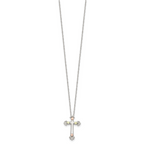 Landstrom's Sterling Silver Necklace with 12K Gold Cross Elegant Design