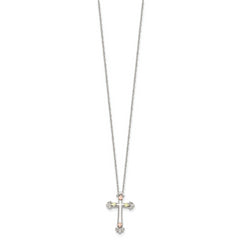 Landstrom's Sterling Silver Necklace with 12K Gold Cross Elegant Design