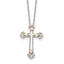 Landstrom's Mt. Rushmore Black Hills Sterling Silver 12K Gold Accents Cross 18 inch Spring Ring Clasp Necklace