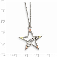 Sterling Silver & 12k Accents Star Necklace