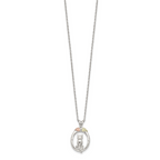 Sophia Jewelers Sterling Silver 12K Gold Cat Necklace with Polished Finish