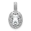 Sterling Silver Rhodium-plated Diam. & White Topaz Pendant