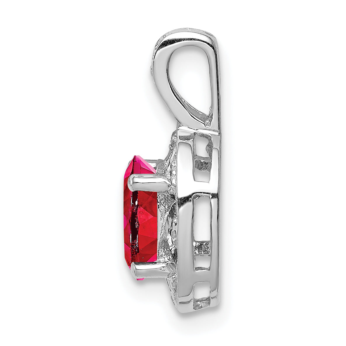 Sophia Jewelers Sterling Silver Rhodium-Plated Ruby & Diamond Pendant Secondary image