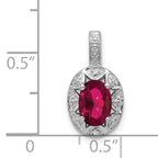 Sophia Jewelers Sterling Silver Rhodium-Plated Ruby & Diamond Pendant