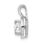 Sterling Silver 925 Rhodium-Plated Diamond & White Topaz Pendant  Elegant Polished Design