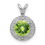Sterling Silver Rhodium-plated Diam. & Peridot Pendant