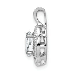 Sophia Jewelers Sterling Silver White Topaz & Diamond Rhodium-Plated Pendant