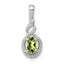 Sterling Silver Rhodium-plated Peridot & Diam. Pendant