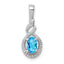 Sterling Silver Rhodium-plated Swiss Blue Topaz & Diam. Pendant