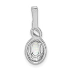 Sophia Jewelers Rhodium-Plated Sterling Silver Opal & Diamond Pendant Elegant October Birthstone Design