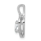 Sterling Silver Rhodium-Plated White Topaz & Diamond Pendant Elegant Birthstone Design
