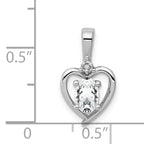 Sterling Silver Rhodium-Plated White Topaz & Diamond Pendant Elegant Birthstone Design