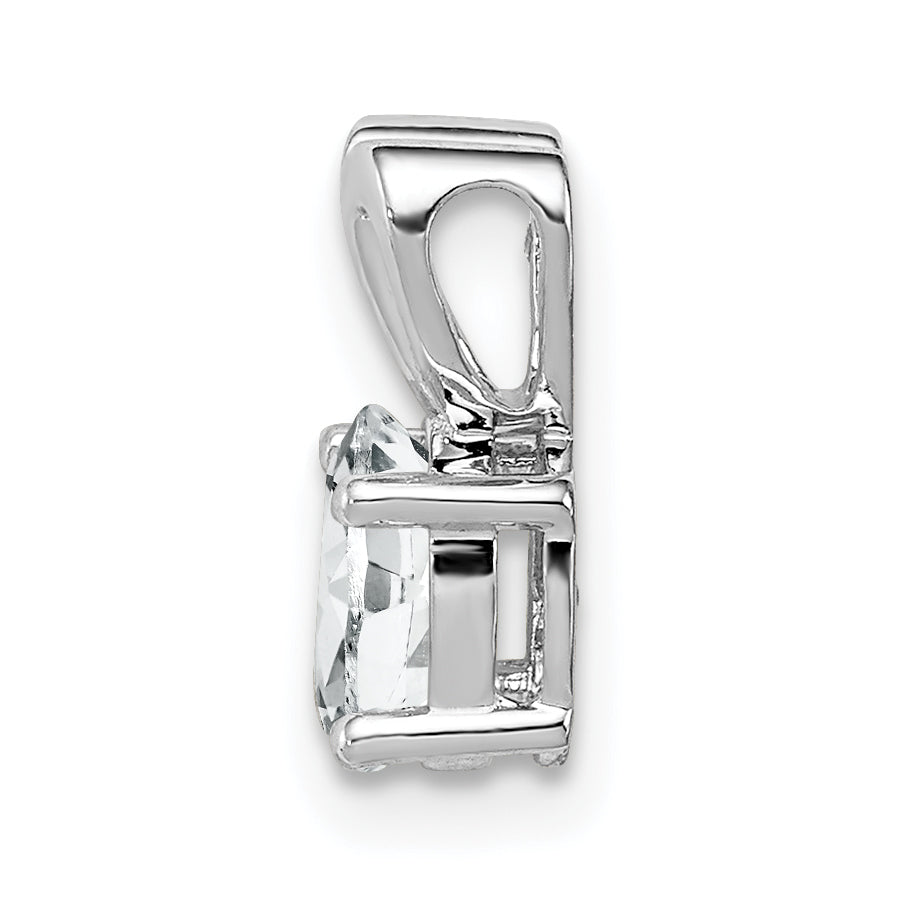 Sterling Silver 925 White Topaz Pendant with Rhodium Polished Finish Elegant Oval Design Secondary image