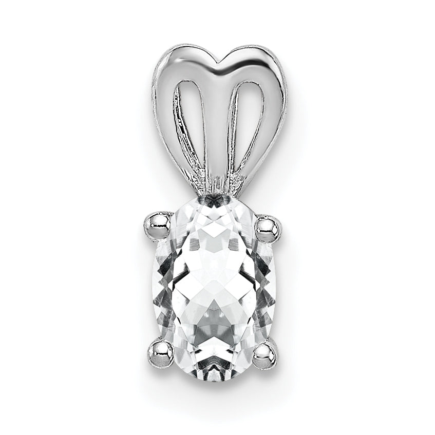 Sterling Silver Rhodium-plated White Topaz Pendant Main image