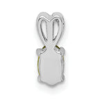 Sophia Jewelers Sterling Silver Rhodium-Plated Peridot Birthstone Pendant, Polished Oval Cut
